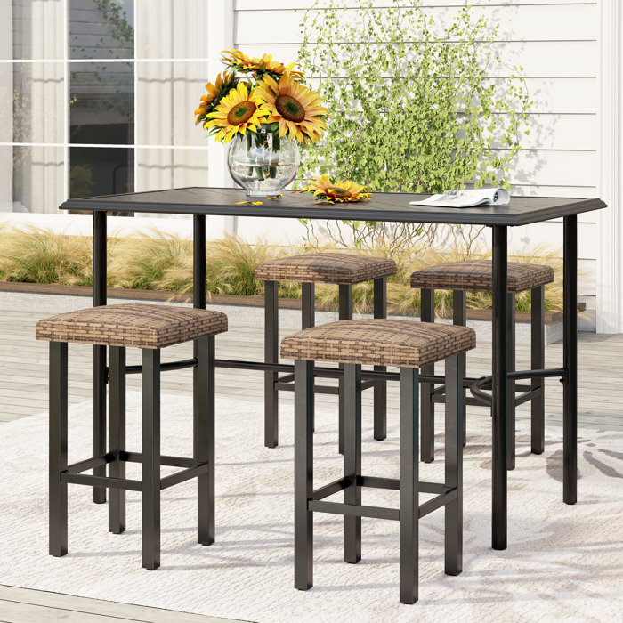 Lark Manor Alyne 4 - Person Rectangular Outdoor Dining Set & Reviews ...
